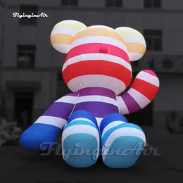 Personalized Large Colorful Inflatable Bear Balloon 4m Air Blow Up Cartoon Animal Mascot Model For Building Roof Decoration