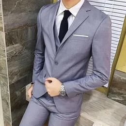 Men's Suits Blazers Male Suits Blazer Slim Business Formal Dress Waistcoat Groom Man Suit Exquisite Weeding Office Set Thin Blazer 230328