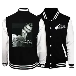 Kurtki męskie Johnny Hallyday Printed Jacket Winter Men's/Women Casual Baseball Mundliform Street Bluza 230328