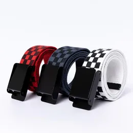 Ciards Pecherboard Racing Canvas Belt 108cm Plaid Moda Safety Rollercoaster Walless Coloque Metal Metal Fivelele