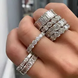 925 Pierścień srebrnego Pierścień Sterling Mężczyzna i żeńskie pierścionek zaręczynowy Sterling Srebrny Cubic Zirconia Zirconia Cirronia Cirronia Wedding Party Z0327