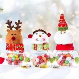 Noel Şeker Kutusu Asma El Çocukları Yaratıcı Hediyeler Fikirler Şeffaf Çocuklar Plastik Bebek Kavanoz Depolama Şişesi Noel Baba Tatlı 2023