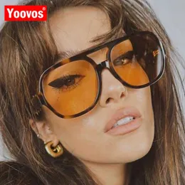 Óculos de sol YOOVOS Big Frame Woemn 2022 Designer de marca Women Retro Sun Glasses Vintage Sun Glasses Party Feminino Eyewear UV400230328