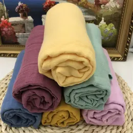 Lashghg 100% Cotton Solid Color Muslin Swaddle Blankets Newborn Soft Wrap Baby Bedding Bath Towel Whole305S