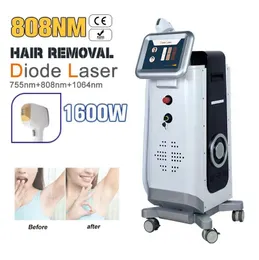 Máquina de remoção de cabelo a lasodo de diodo de platina de onda tripla de onda tripla 755 1064 808nm Skin Rejuvenesce
