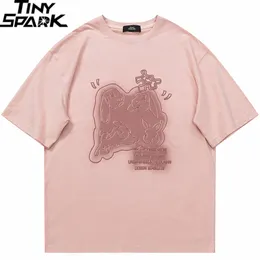 Erkek Tişörtler Erkekler Tshirt Street Giyim Tavşan Bulma Bulma Grafik T-Shirt Pamuk Yumuşak Yaz Harajuku T Shirt Unisex Hip Hop Üst Tees Siyah Pembe 230327