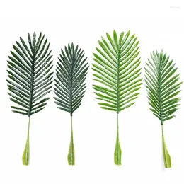 Decorative Flowers 1pc Artificial Tropical Areca Palm Leaf Bushes Faux Greenery Branches Stems For Vase Planter Floral Luau Haiwaiian Party