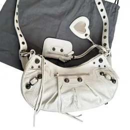 Bolsa de ombro transversal Motocicleta Half Moon Bag Luxury Mulheres homens designer Le Cagole