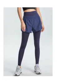 Ll tweedelige leggings korte set joggingbroek hoge taille pocket in gym sportbroek training panty's legging lu8807 s-4XL