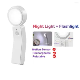 Night Lights Portable Light Room Cabinet Motion Sensor LED Lamp Indoor Rechargeable For Kitchen Stair