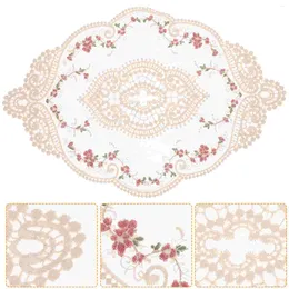 Table Cloth Lace Embroidery Placemat Dining Decor Retro Cutlery Pads Props Placemats Round Milk Silk Crochet Doilies White