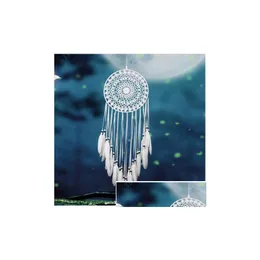 Novelty Items Indian Style Handmade Lace Dream Catcher Windchimes With White Feather Car Wall Hanging Dreamcatcher Home Decoration Or Dhkf3