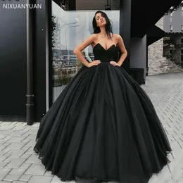 Party Dresses Gothic Wedding Black Vintage Ball Gown Sweetheart Strapless Simple Vestido de Noiva Bridal Dress Country 230328