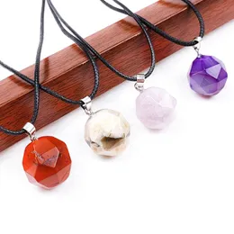 Pendant Necklaces 12Pcs/Lot Natural Red Jasper Agates Crystal Stone Polished Aventurine Cutting Healing Necklace For Women And MenPendant
