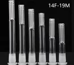 6 armed glass downstem diffuser with 14mm female to 19mm male joint glass down stem for glass bongs water pipes