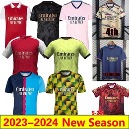 23 24 new season soccer jerseys joint love pink SMITH G.JESUS SAKA Fans Player version gunner tops tee 2023 2024 football tops t-shirts Men Kids kit