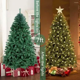 Dekorativa blommor 7ft/210 cm Big LED Artificial Christmas Tree With 400st Lights 1300st -grenar År automatiska Xmas -träd