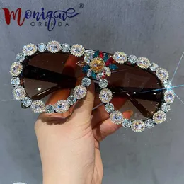2023 Oversize Sunglasses For Wome Vintage Sun Glasses Luxury Person Rhinestone Eyewear Ladies Party Lunette Soleil Homme UV400230328
