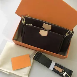 designer luxury handbags purses Women favorite mini pochette 3pcs accessories crossbody bag vintag shoulder bags leather Green bel216q