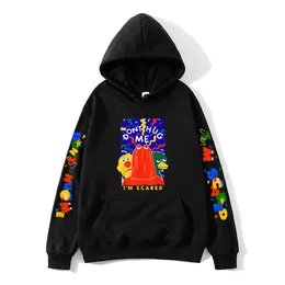 Erkeklerin hoodies sweatshirtler bana sarılmıyor, korkmuş karikatür grafik erkekler kadınlar giyim erkek üst unisex sonbahar kış su sudadera y2k kıyafetler 230328