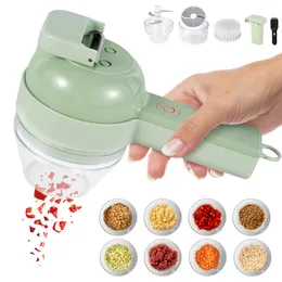 Ferramentas de vegetais de frutas 4 in1 Cuttador de vegetais elétricos Multifuncionais Chopper Chopper Alho Mud Malher Grinder Acessórios de cozinha Gadgets 230328