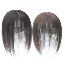 Челковые волосы Топпер Человеческие волосы для женщин натуральные волосы удары фальшивые челки для человеческих волос Клип в верхних челка для женского выпадения волос 230327