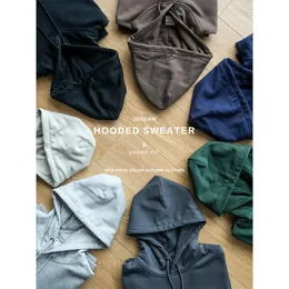 Hoodies Mens Sweatshirts 2023 Musim Semi Baru Kebesaran 360g Kain Tudung Pria Dicuci Warna Solid Kaus dasar plus ukuran pullover 230328