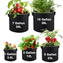 Plantadores Pots Outros suprimentos de jardim Potes de plantas de tecido Culture sacos 135710 galões de jardinagem de gardening de tomate de gardinagem de garden pólvora de batata de batata 230327