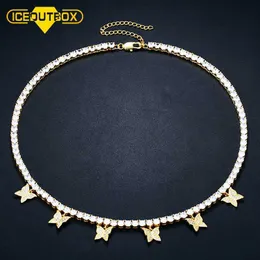 4mm Diamond Butterfly Choker Necklace Set Jewelry Filled Stainless Steel 14k 18k Gold Women Chains