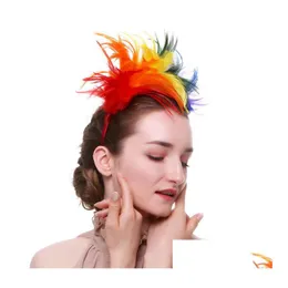 Parti Şapkaları Haimeikang Feativel Saç Bandı Kadın Tüy Bant Saç Aksesuarları Headdress Headoration Crown GB1069 DR VN