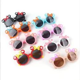 Children sun with sunglasses Cute Cartoon Sunglasses Shiny Bowknot Sun Glasses Outdoor Sun Protection Summer Baby Sport Shade Kid UV400 Eyewear