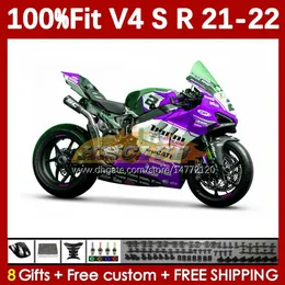 Motorcycle Bodywork For DUCATI Street Fighter Panigale V4S V4R V 4 V4 S R 21 22 2021 2022 Body 167No.99 V-4S V4-R V-4R V4-S 2018-2022 Injection Molding Fairings white purple