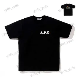 メンズTシャツ2023新しい半袖Tシャツ漫画猿男怠zyなモンキーカモレターAPCカップルINS TシャツMEN T230328