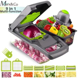 Obst- und Gemüsewerkzeuge, Gemüseschneider, Reibe, Karotte, Kartoffelschäler, Zwiebelhacker, Küche, Obst, Lebensmittel, 9-in-1-Gadgets, Gemüseschneider, Multi-Maschine, 230328