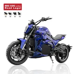 2024 Hezzo M6 Electric Motorcycle 5000W 72V 120AHリチウムバッテリーEモーターサイクル油圧ブレーキブラシレスモーターバイクエビケー送料無料