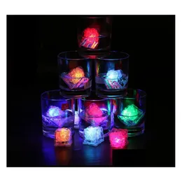 Other Event Party Supplies Aoto Colors Mini Romantic Luminous Cube Led Artificial Ice Flash Light Wedding Christmas Decorat Dhtlb