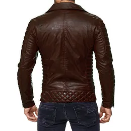 Men's Leather Faux LIONJUMP Mens Cool Motorcycle Jackets Slim Zipper Coats Plus Size zipper coat fleece jacket 230328