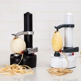 Fruit Vegetable Tools 1PC Electric Spiral Apple Peeler Cutter Slicer Fruit Potato Peeling Automatic Battery Operated Machine with Charger Eu Plug 230328