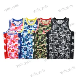 Erkek Yelek Yaz Bap Nefes Alabilir Spor Camo Yıldız Tank Top Kadın Basketbol Forması Spor Giyim Hızlı Kuru Gevşek Kolsuz T230328