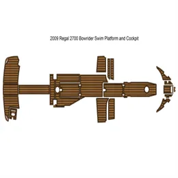 2009 Regal 2700 수영 플랫폼 조종석 패드 보트 에바 폼 가짜 티크 데크 바닥 자체 백킹 aadek gortorstep 스타일 바닥