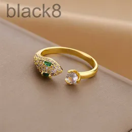 Band Rings Designer 2023 Fashion Copper Set Zirconium Snake Open Creative Personality Zodiac Delicate Cute Jewelry OA4T