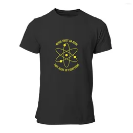 メンズTシャツはアトムを決して信用しません - 面白い科学パンクかわいいカワイイ特大のトップスティー6553