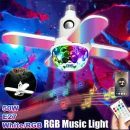 SMART LED -glödlampa E27 Bluetooth Musikhögtalare Projektor Boll Färg Byt fjärrbelysning Hem Bedrumsfest bröllopsdekor