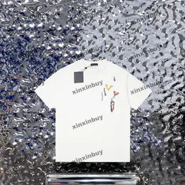 xinxinbuy Männer Designer T-Shirt 23SS Paris Schere Werkzeuge Drucken Kurzarm Baumwolle Frauen Schwarz Weiß Blau Grau Khaki XS-L