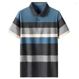 Men's Polos Bold Stripes Polo Shirts Men 2023 Summer Cotton Shirt Business Casual For Tops Breathable