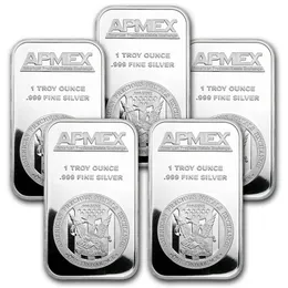 1 oz Silver Bar Apmex Många 5 barer USA Silver Bar Coin