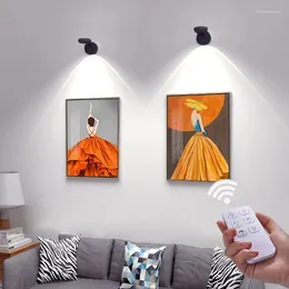 مصابيح الجدار الحديثة LED الخلفية خزانة جدارية الضوء الحرة التثبيت المنزل اللاسلكي Remotecontrol لعرض الفنون الديكور الداخلي