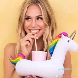 2022 Unicorn Inflatable Cup Holder Drink Flutuating Party Beverage Boats Phone Stand Pool Toys Supplies Party 54