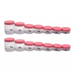PET Clear Cream Bottle Pink Plastic Plateed Cover Pell Eye Cream Cream Cosmetic Packaging Container Портативный уход за кожей.