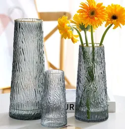 Creative Modern Simple Glass Vase Living Room Decoration Vase Ornament Color Rose Vase Hydroponic Flower Device